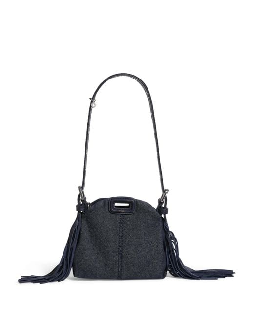 Maje Blue Micro Denim Miss M Shoulder Bag