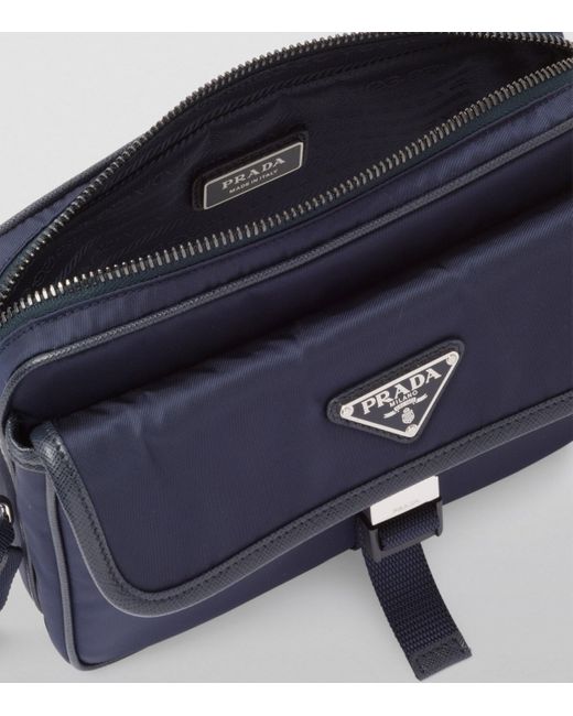 Prada Blue Re-Nylon Pouch Crossbody Bag for men