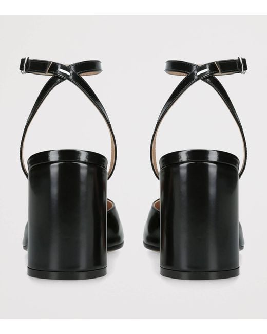 Maison Margiela Black Leather Tabi Pump Sandals 80