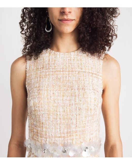 Safiyaa Natural Tweed Maisie Midi Dress