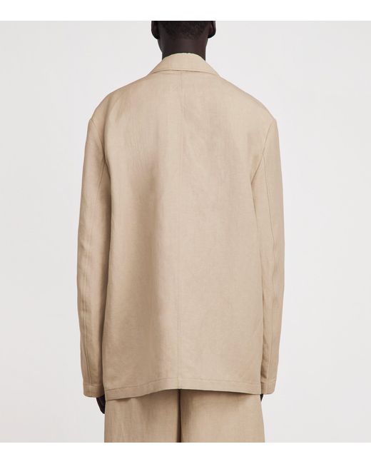Studio Nicholson Natural Linen-Wool Single-Breasted Blazer for men