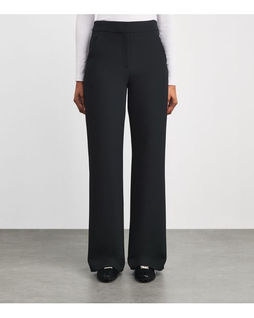 Veronica Beard Black Tonelli Wide-Leg Trousers