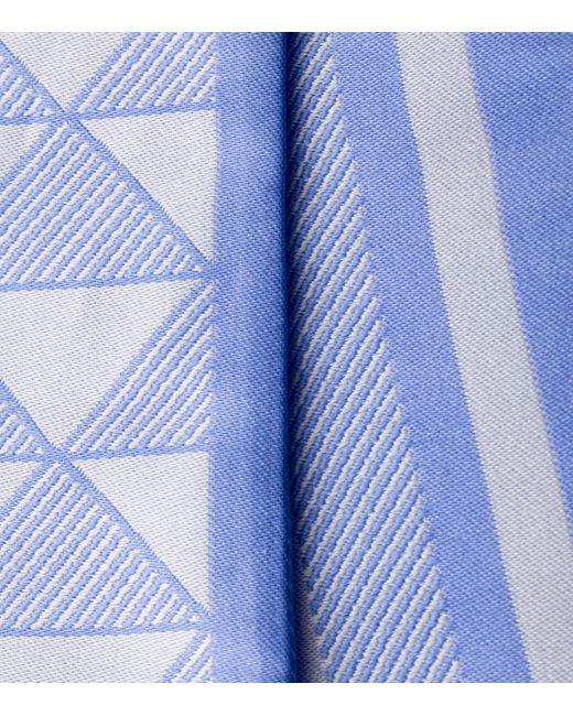 Prada Blue Silk Triangle Skinny Scarf