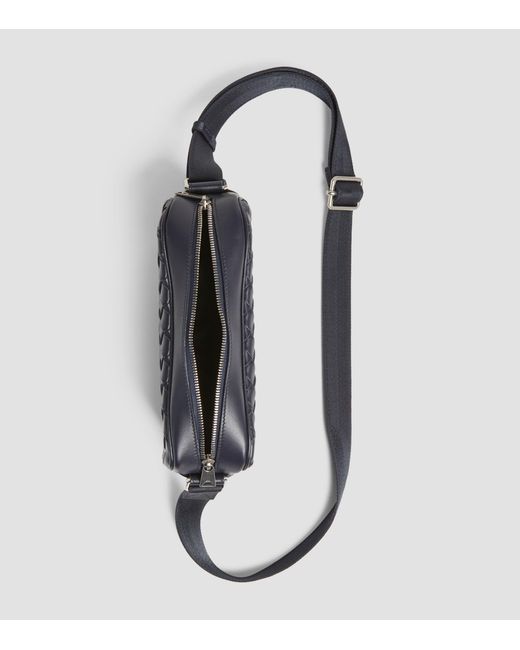 Bottega Veneta Blue Small Leather Classic Intrecciato Camera Bag for men