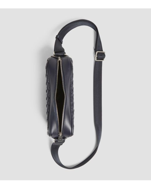 Bottega Veneta Blue Small Leather Classic Intrecciato Camera Bag for men
