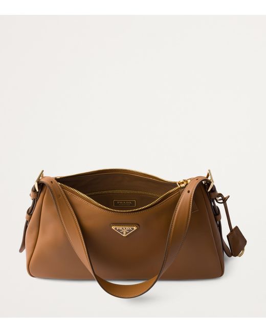 Prada Brown Medium Leather Aimée Shoulder Bag