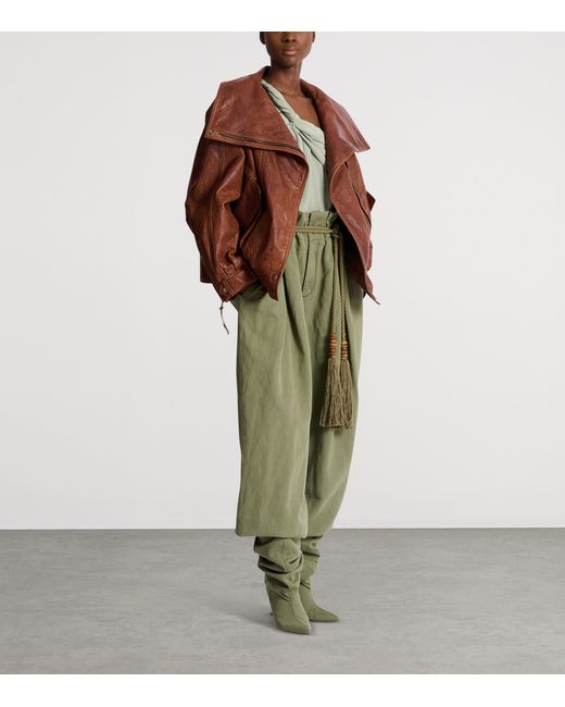 Balmain Brown Lambskin Bomber Jacket
