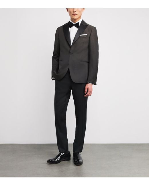 Pal Zileri Black Satin-Lapel Blazer for men