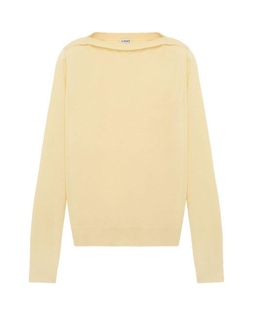Loewe Natural Stretch-Wool Boat-Neck Sweater
