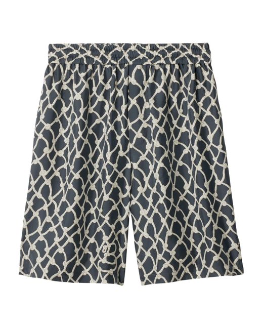 Burberry Gray Silk Knot Shorts for men