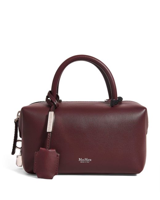 Max Mara Purple Small Leather Bowler Bag