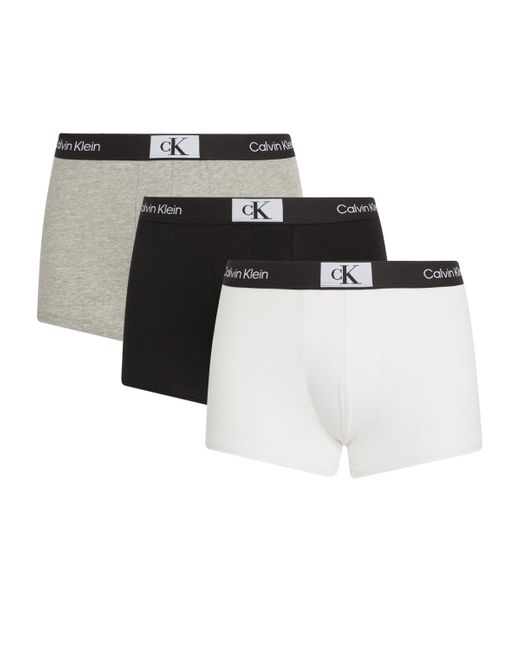 Calvin Klein White Cotton Stretch Hip Briefs (Pack Of 3) for men