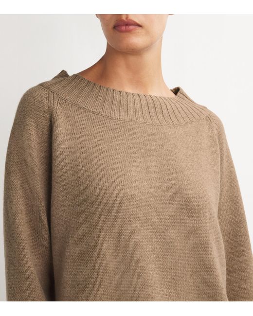 Max Mara Brown Wool-Cashmere Oversized Sweater