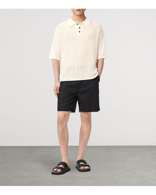 AllSaints White Wool-Blend Cyclone Polo Shirt for men