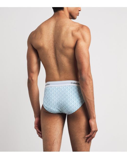 Calvin Klein Blue Stretch-Cotton Icon Hip Briefs for men