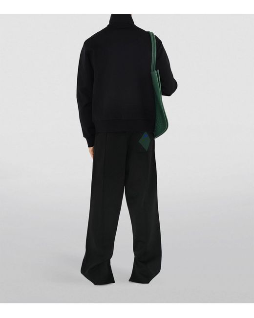 Burberry Black Knitted Argyle Track Jacket for men