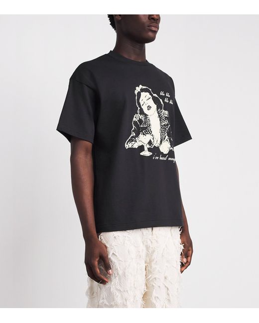 DOMREBEL Black Cotton Chatterbox T-Shirt for men