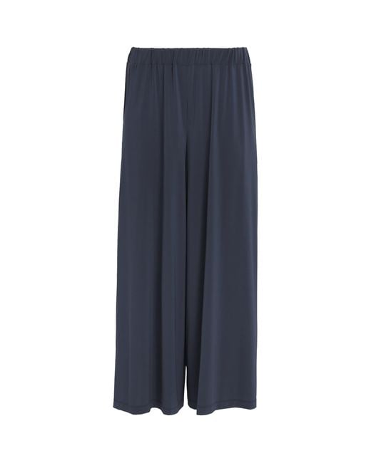 Issey Miyake Blue Drape Jersey Cropped Trousers