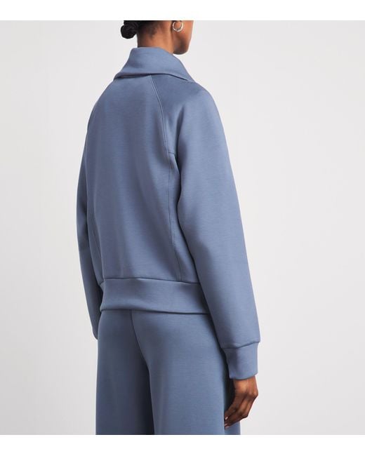 Spanx Blue Airessentials Half-Zip Sweater