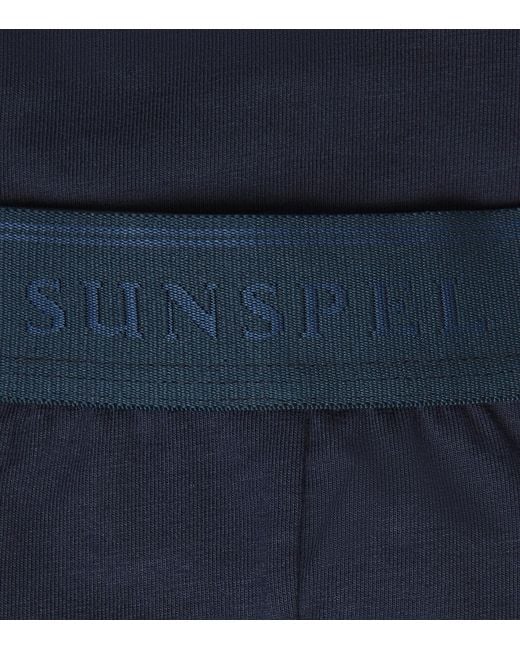 Sunspel Blue Stretch-Cotton Trunks for men