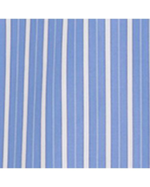 Burberry Blue Cotton Striped Shirt for men