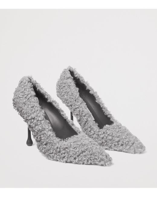 Jimmy Choo Gray Ixia 95 Fleece Pumps