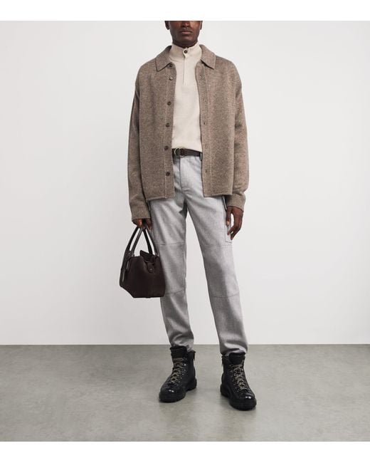 Corneliani White Cashmere High-Neck Sweater for men