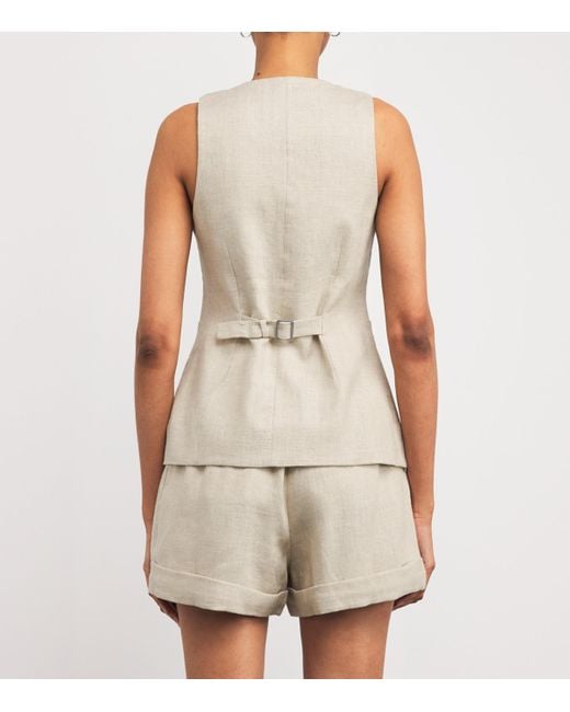 Faithfull The Brand Natural Linen Jackie Tailored Top