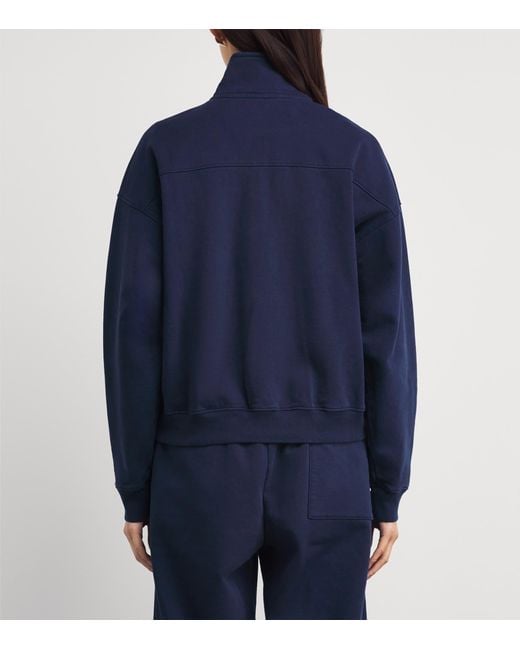 Sporty & Rich Blue Wellness Club Quarter-Zip Sweatshirt