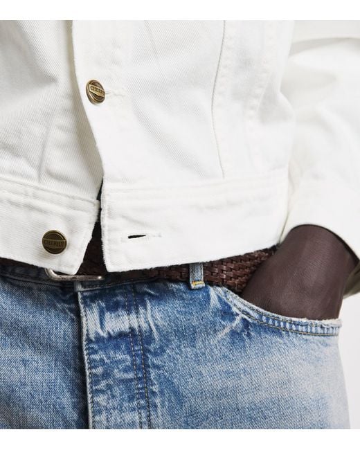 CHERRY LA White Denim Trucker Jacket for men