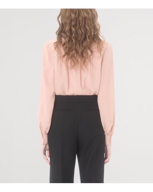 Valentino Pink Silk Bow-Tie Blouse