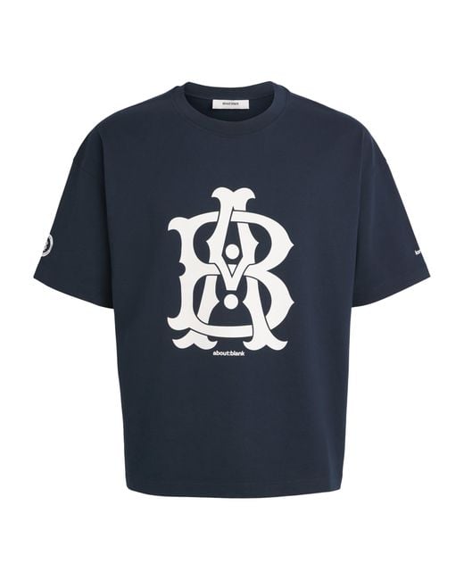 About Blank Blue Cotton Varsity T-Shirt for men