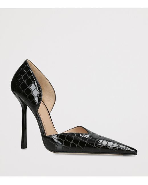 Victoria Beckham Black Patent Leather Angle D'Orsay Heeled Pumps 115