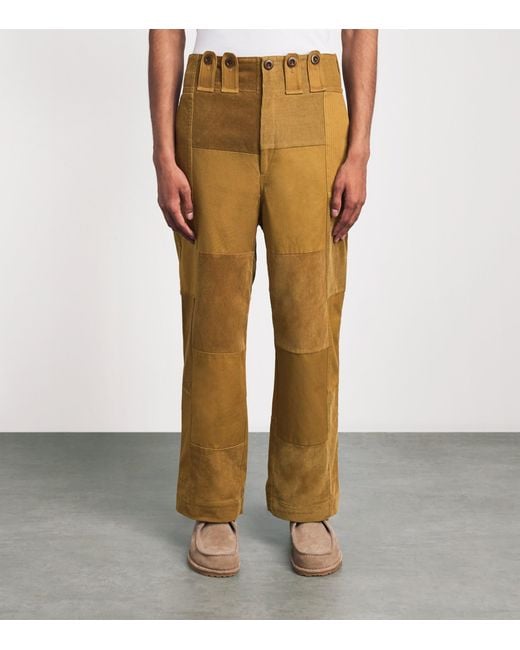 Junya Watanabe Natural Cotton Patchwork Trousers for men