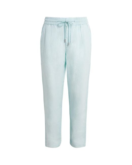 Vilebrequin Blue Linen Drawstring Parc Trousers for men