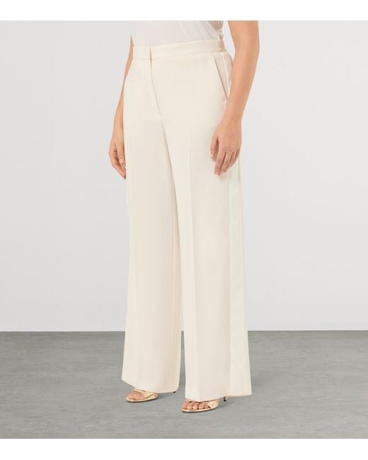 Marina Rinaldi White Wide-Leg Tailored Trousers