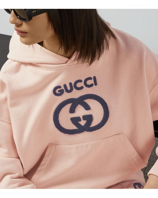 Gucci Pink Cotton Interlocking G Hoodie