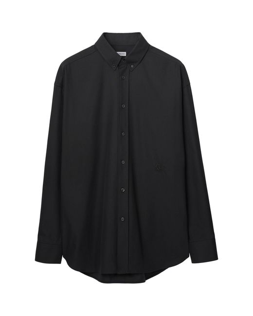 Burberry Black Cotton Oxford Shirt for men