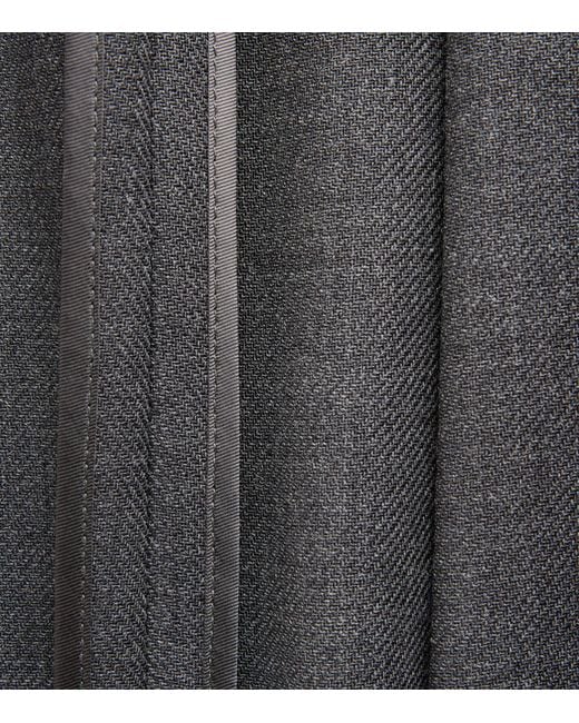 Paul Smith Gray Wool Relaxed Pleated Trousers for men