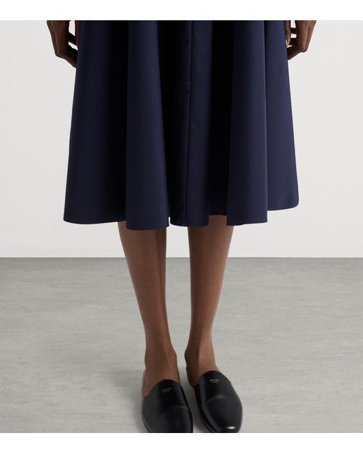 Prada Blue A-Line Midi Skirt