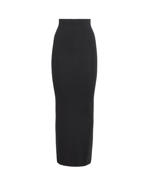 Rick Owens Wool Pillar Maxi Skirt in Black | Lyst