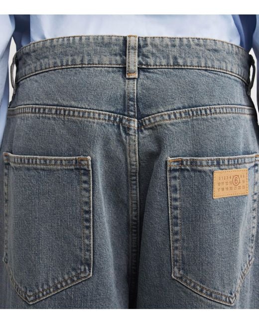 MM6 by Maison Martin Margiela Gray Oversized Distressed-Detail Jeans for men