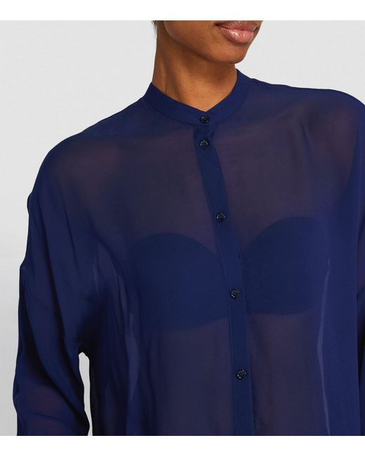 MAX&Co. Blue Sheer Georgette Shirt