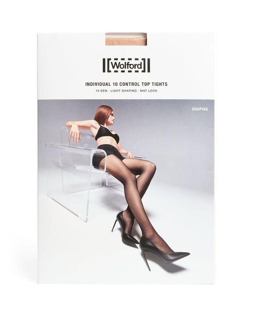 Wolford White Individual 10 Top Control Tights