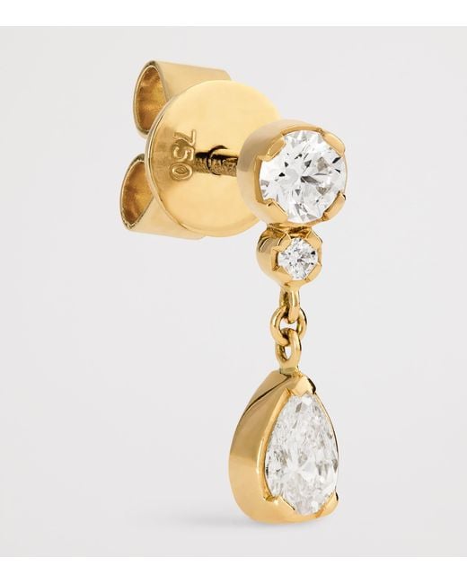 Sophie Bille Brahe Metallic And Diamond Single Drop Earring