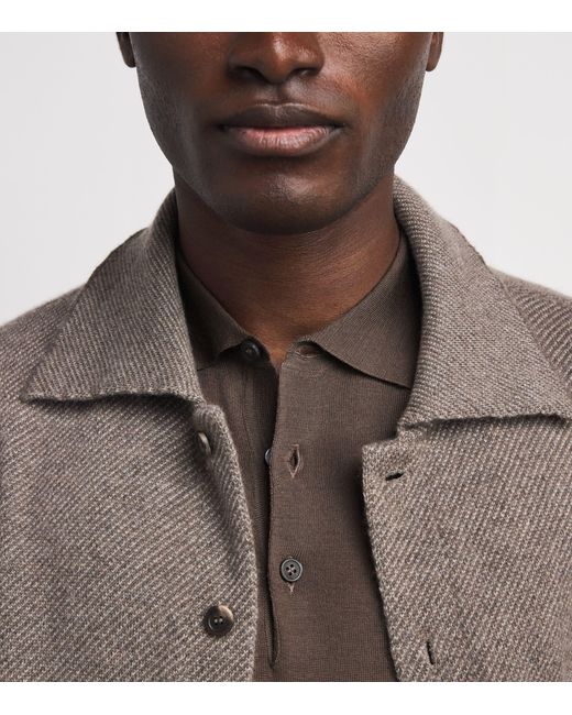 Corneliani Brown Wool Polo Shirt for men