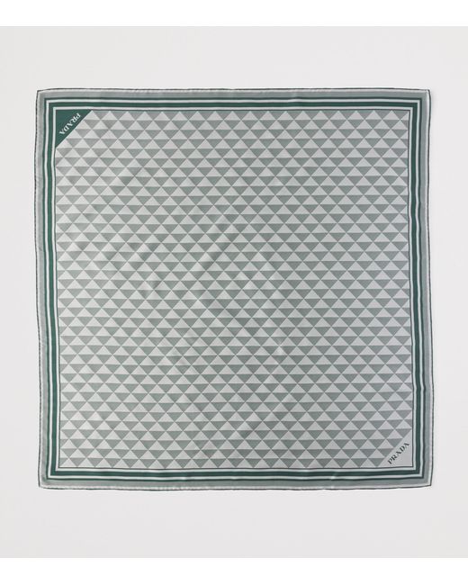 Prada Gray Silk Triangle Scarf