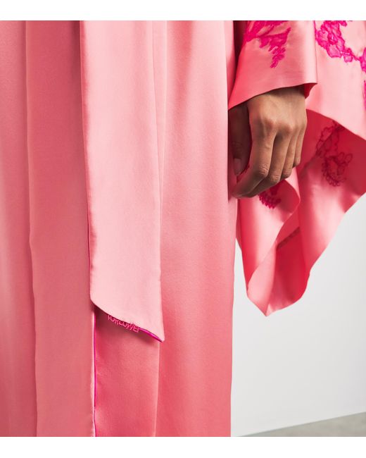 Torlowei Pink Silk Tokoni Long Kimono
