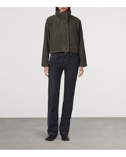 AllSaints Green Suede Ryder Jacket