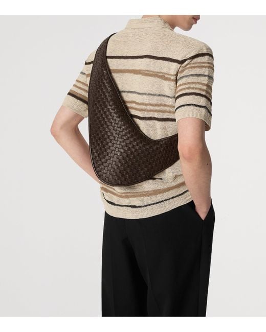 Bottega Veneta Black Lambskin Veneto Cross-Body Bag for men